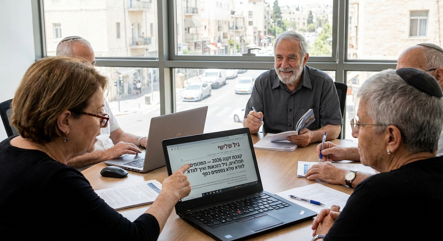 קצבת זקנה 2026 — הסכומים המלאים, גיל הזכאות ואיך לוודא שלא מפספסים כסף