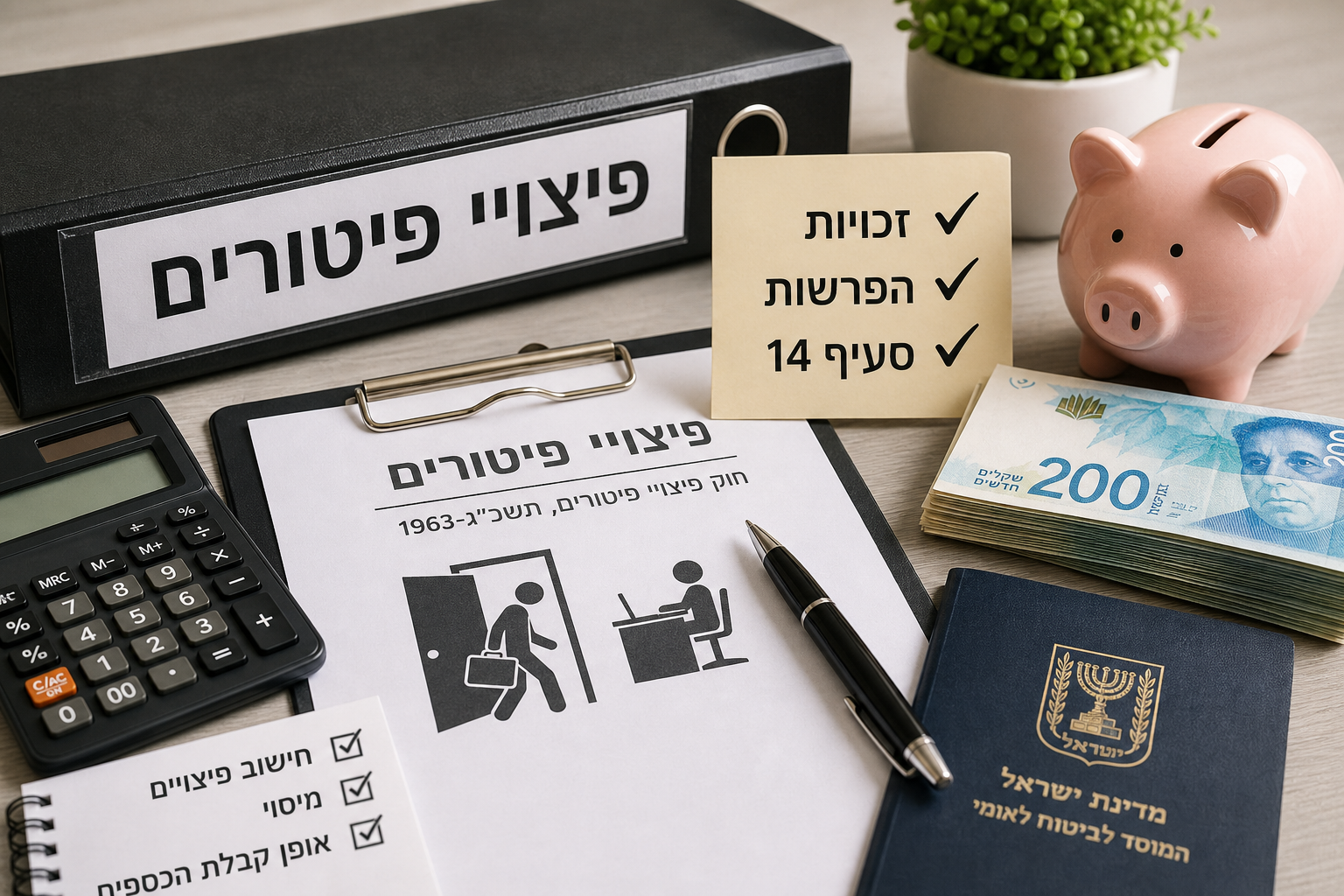 פיצויי פיטורים: זכויות, הפרשות וסעיף 14